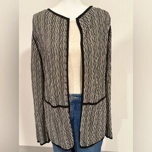 Sigrid Olsen Black and Cream Knit Cardigan